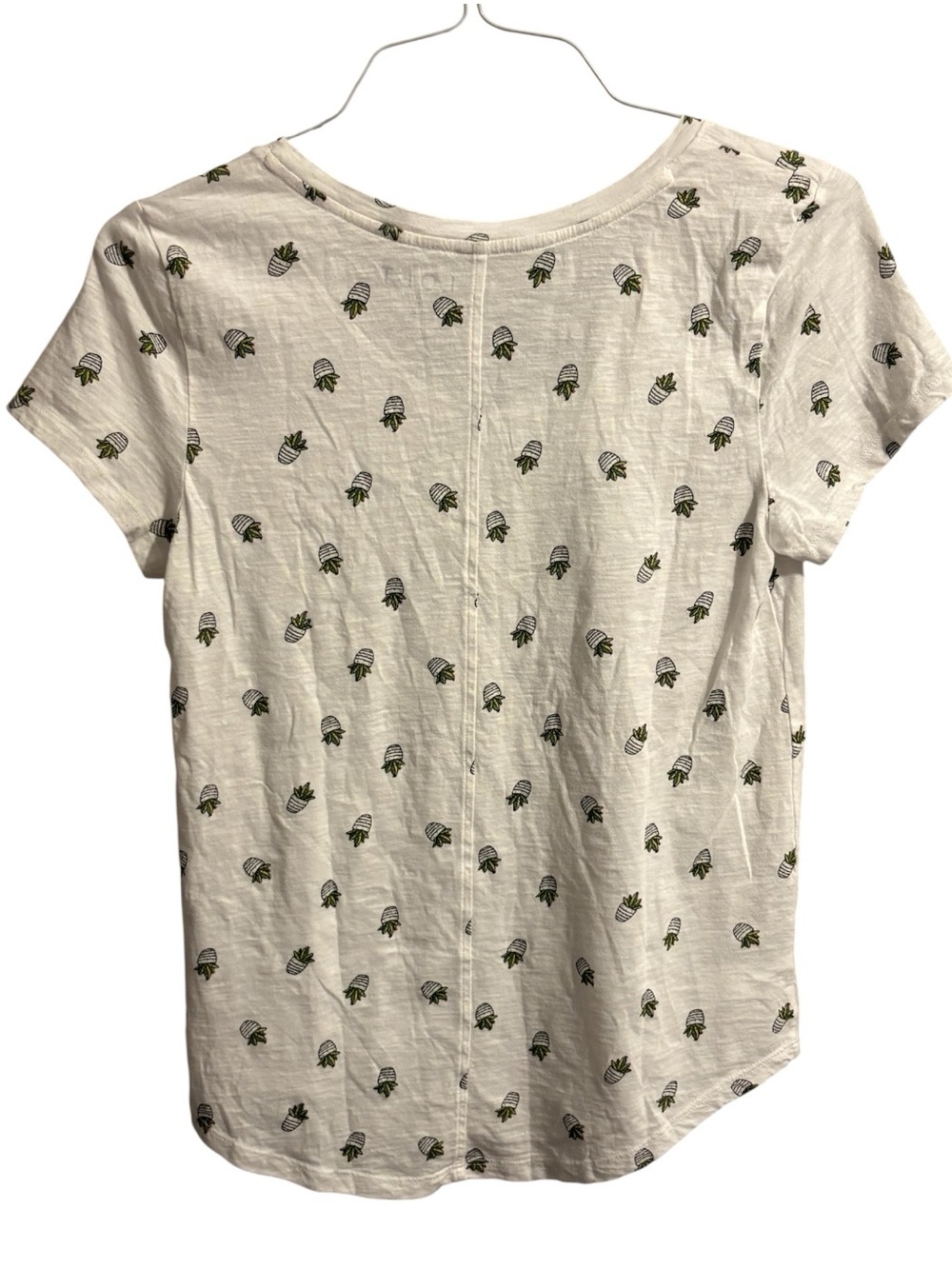 LOFT White Cotton Tee with Succulents - Picture 5 of 6